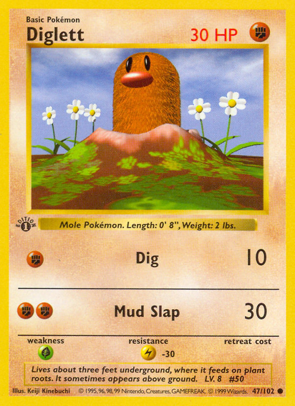 Diglett 1st Edition 47/102 | TCG Collectors Australia